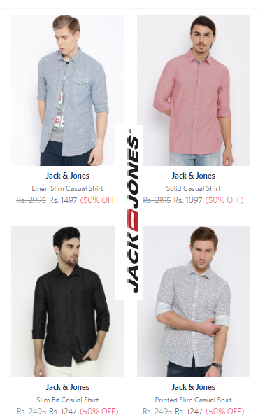 jack and jones shirts myntra